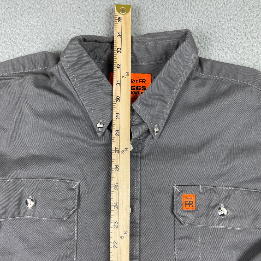 Wrangler Riggs Workwear FR Shirt Mens XL Grey Flame Resistant Long Sleeve Cotton - Picture 6 of 11